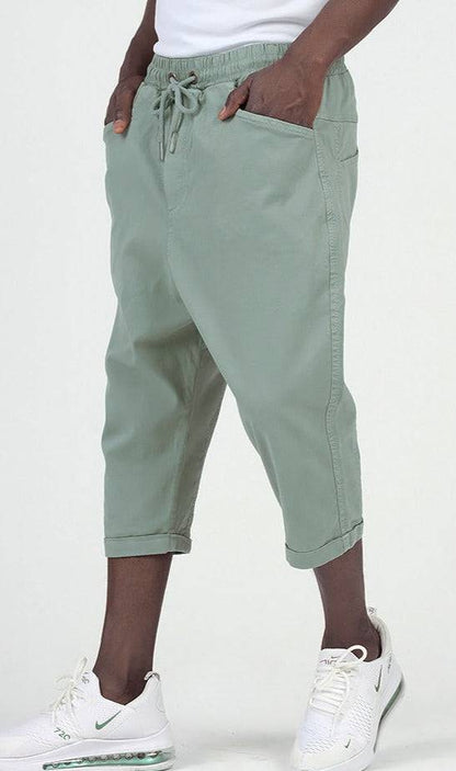 QL Cropped Trousers Stretch in Light Green