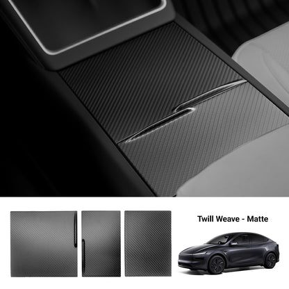 Dry Carbon Fiber Center Console Cover For Model Y Juniper / Model 3 Highland