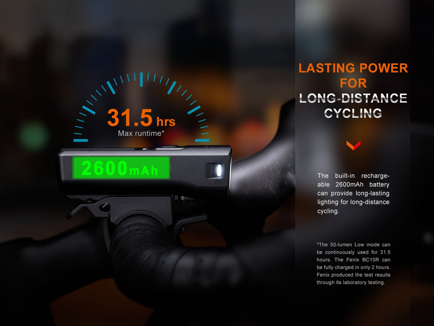 Fenix BC15R Luz Delantera Recargable Ligera para Bicicleta