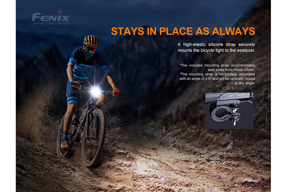 Fenix BC26R LED Bike Light — 1600 Lumens, IP68, 65-Hour Runtime