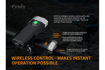Linterna LED para bicicleta Fenix BC30 V2 de doble haz — 2200 lúmenes, haz de 186 metros