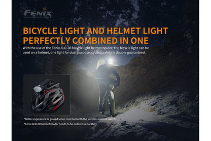 Linterna LED para bicicleta Fenix BC30 V2 de doble haz — 2200 lúmenes, haz de 186 metros
