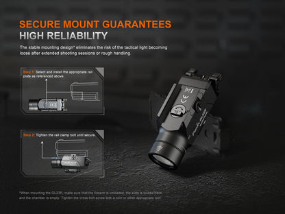 Fenix GL23R Pistol-Mounted Tactical Light with Green Laser — 1200 Lumens