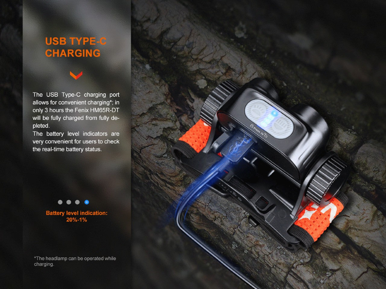 Fenix HM65R-DT Linterna Frontal LED para Trail Running — 1500 lúmenes