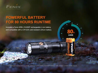 Linterna EDC Fenix PD25R recargable por USB-C — 800 lúmenes