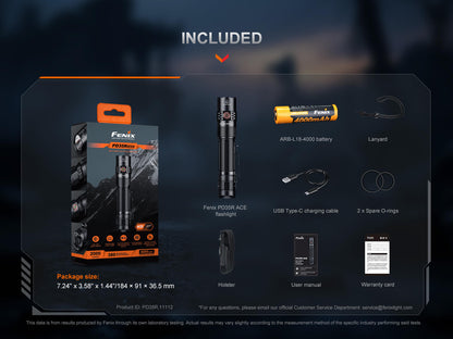 Fenix PD35R ACE Multi-Mode Tactical Flashlight — 2000 Lumens, 1000+ ft Beam