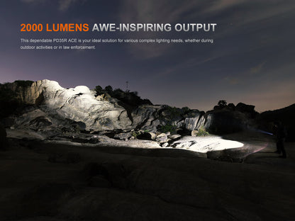 Fenix PD35R ACE Multi-Mode Tactical Flashlight — 2000 Lumens, 1000+ ft Beam