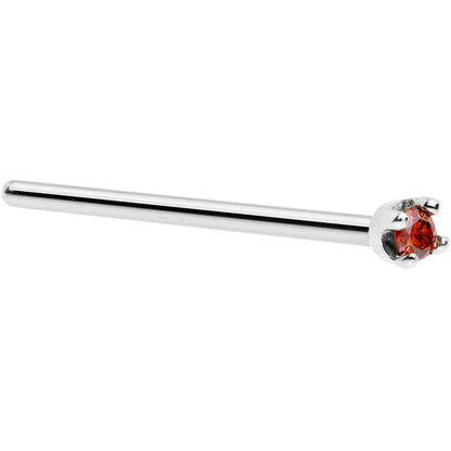Solid 18K White Gold 1.5mm Genuine Red Diamond Nose Ring