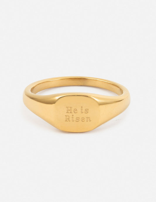 He Is Risen Signet Ring