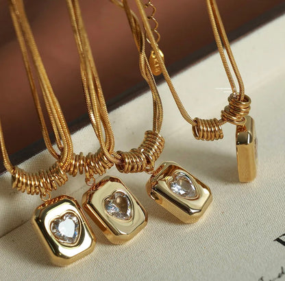 Heart Tag Necklace - Love
