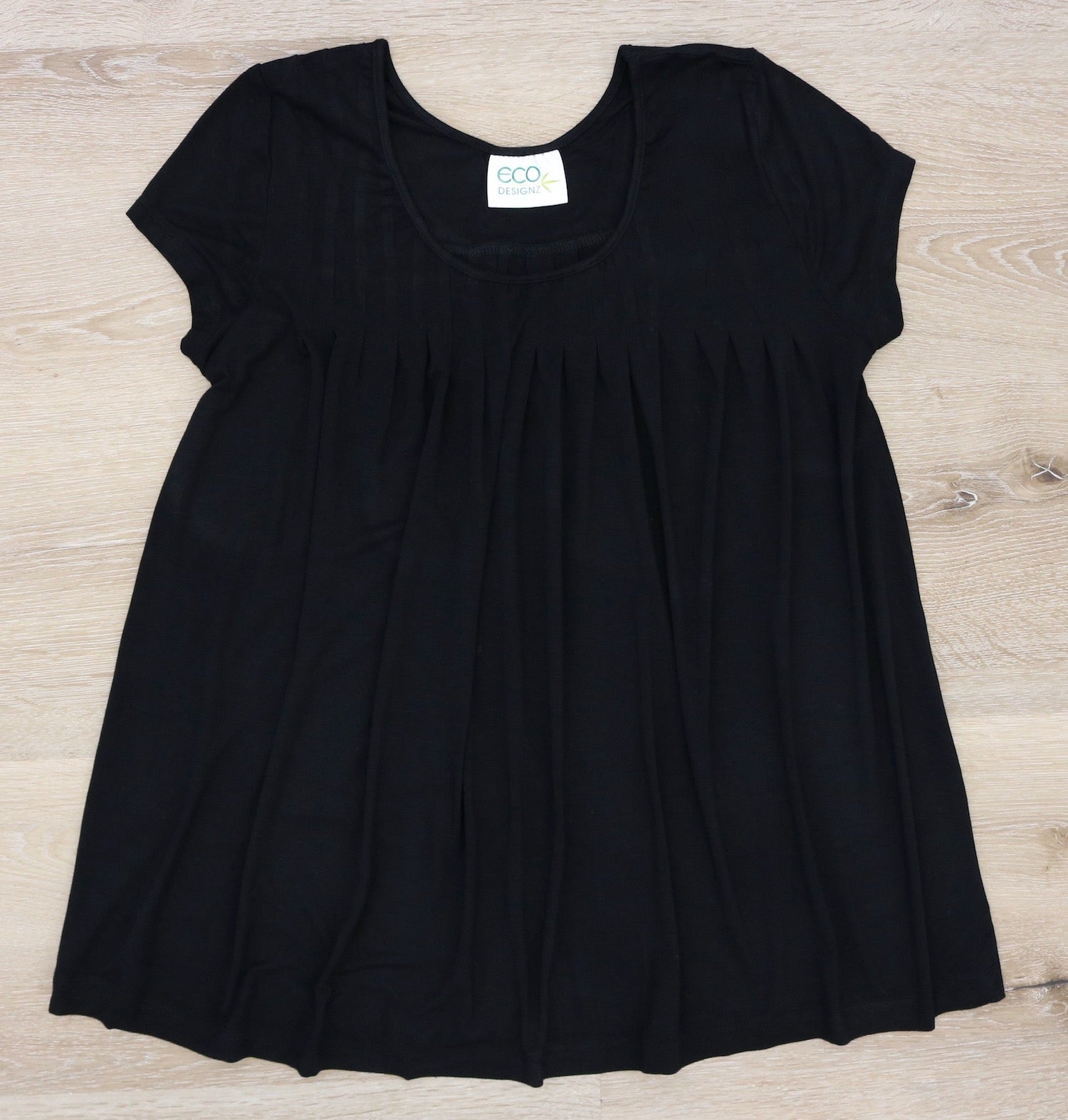 Clearance Women's Bamboo Viscose Pleated Lounge Top Black