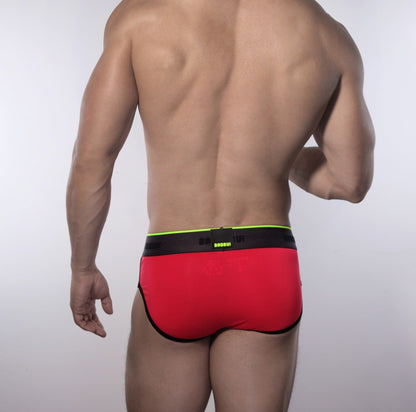 Micro Modal Flex Brief Colorblock- JET/ FIRE