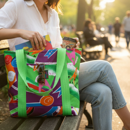 Jams World Lined Tote Bag - Hanger Swirl