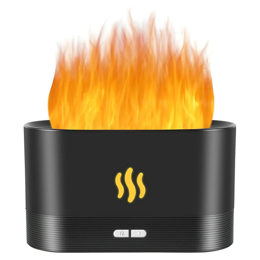 Ultrasonic Flame Aroma Diffuser — LED Flame Effect, Essential Oil Humidifier