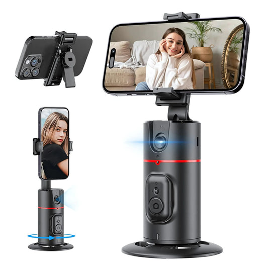 Auto Face Tracking Tripod — 360° AI, No App Required, Wireless Remote