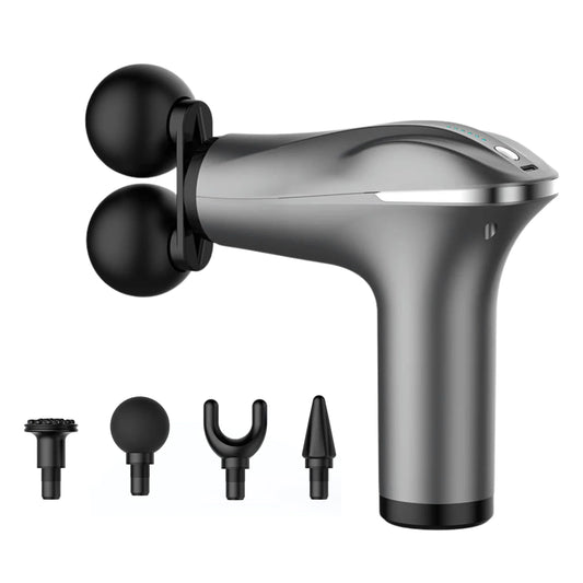 Dual Head Deep Tissue Massage Gun — 5 Speeds, 6H Battery, 4 Heads