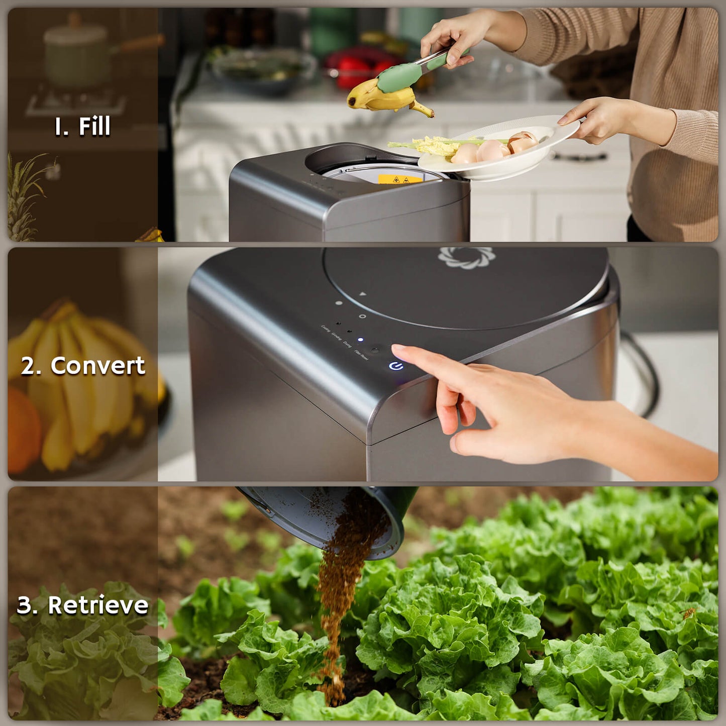 Revive Compostador Eléctrico de Cocina — Sin Olor, para Encimera, Ciclo de 3 Horas