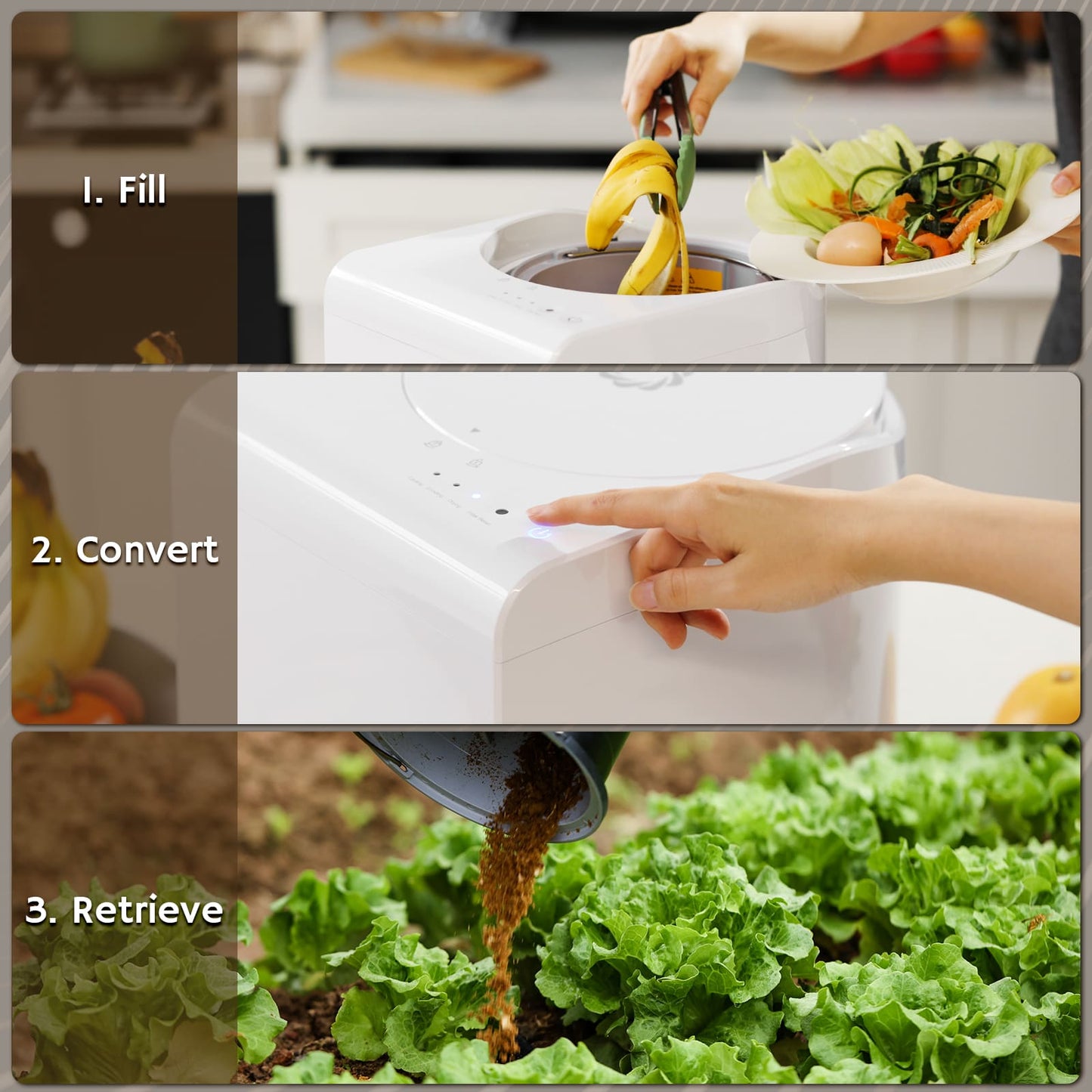Revive Compostador Eléctrico de Cocina — Sin Olor, para Encimera, Ciclo de 3 Horas