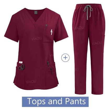 Women's Medical Scrub Uniform Set