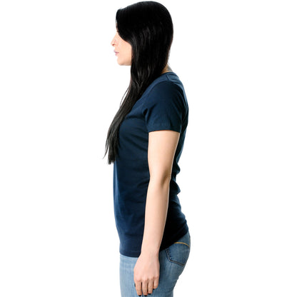 Pretty in Ink Navy Tapered V-Neck Tee Shirt