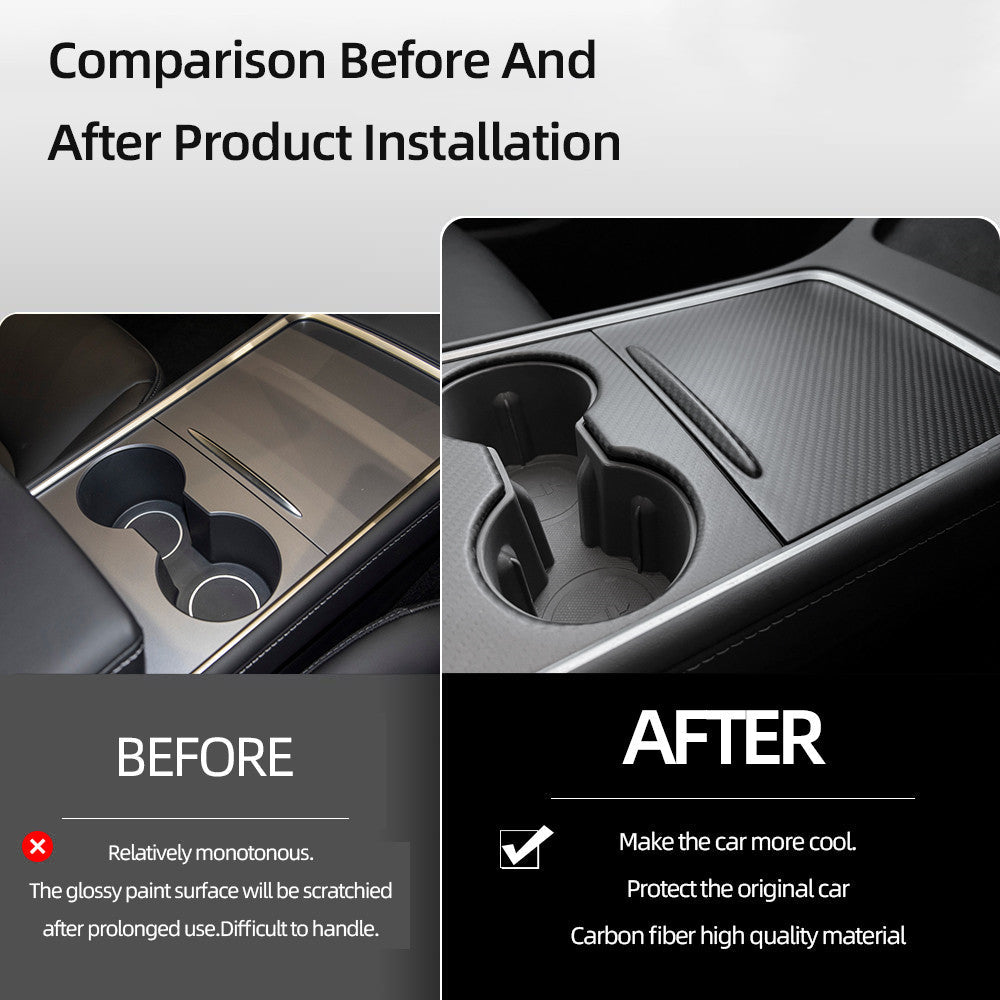 Tesla Model 3 / Y Center Console Wrap Cover  (Gen. 1 & 2 & 3) - Carbon Fiber Interior Mods