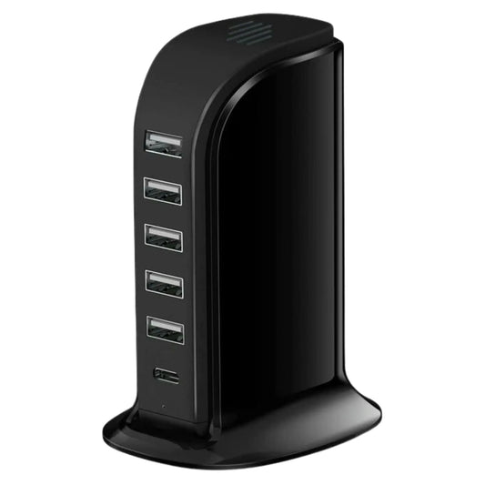 Estación de Carga USB de Escritorio 6 en 1 — 40W, USB-C, Smart IC