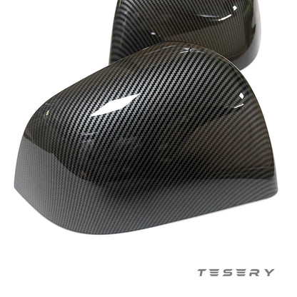 ABS Mirror Covers for Model 3/Y | 4 Finishes | 3M Tape | Scratch Protection | 3 Versions
