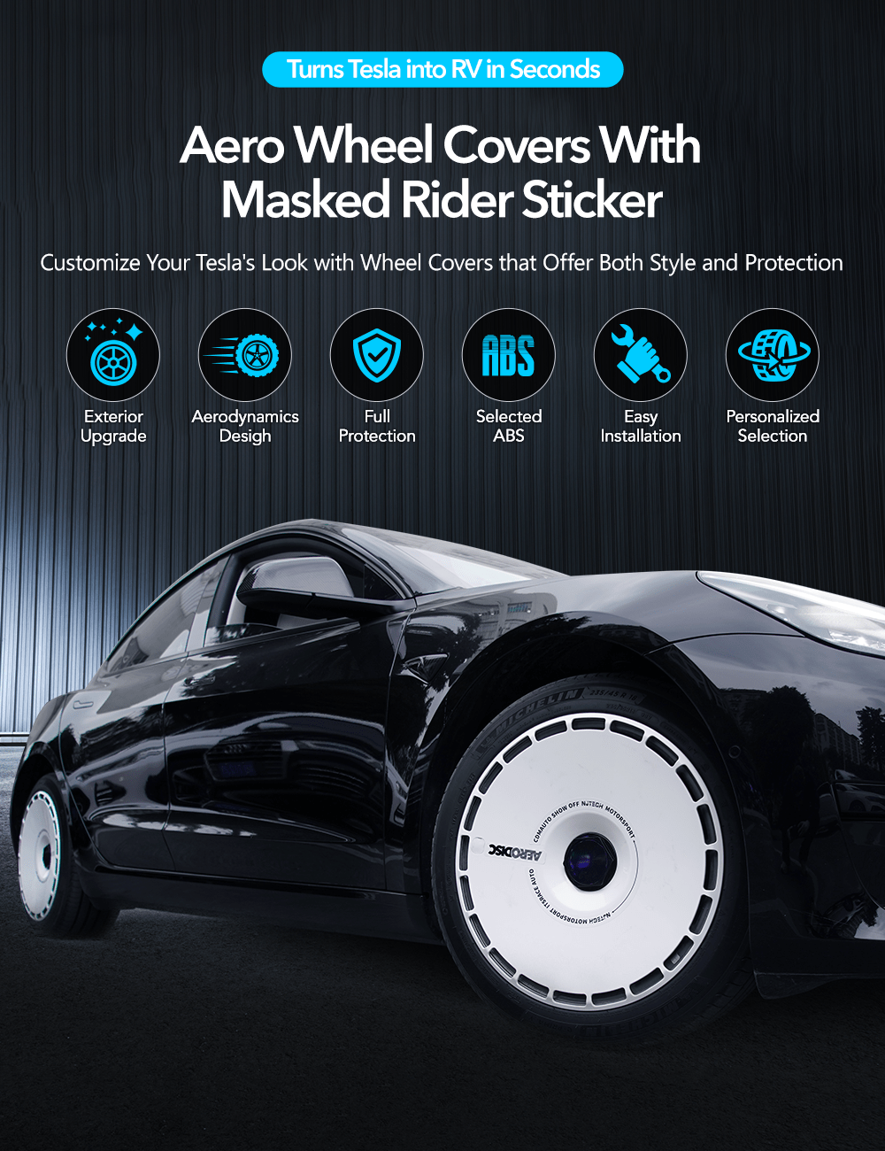 TESERY Aero DISC Wheel Covers for Model Y / Model 3 Highland