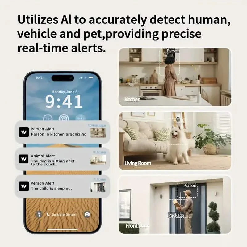 3MP Smart Home Security Camera – Night Vision, Two-Way Audio, Motion Detection, Alexa Compatible