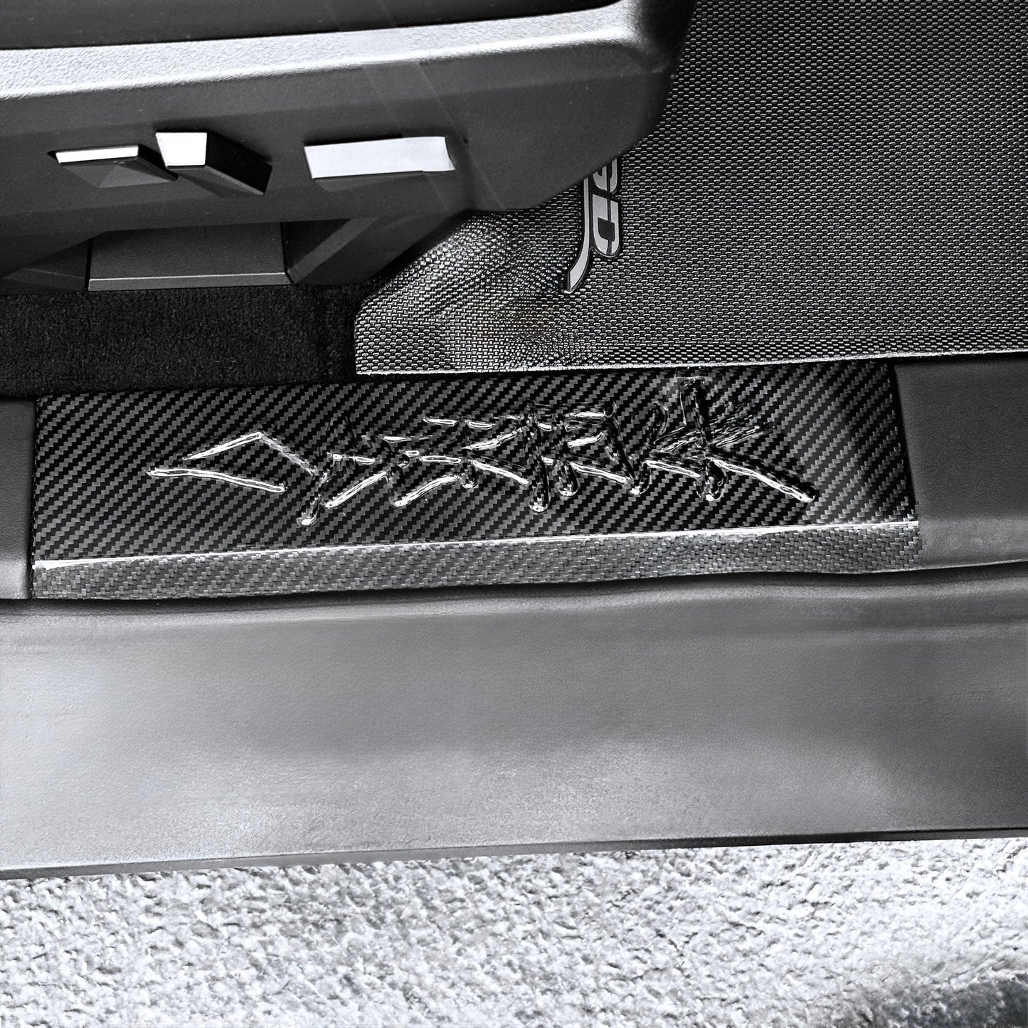 Cybertruck Performance Look Dry Carbon Fiber Front Door Sill Trim (1 Pair)