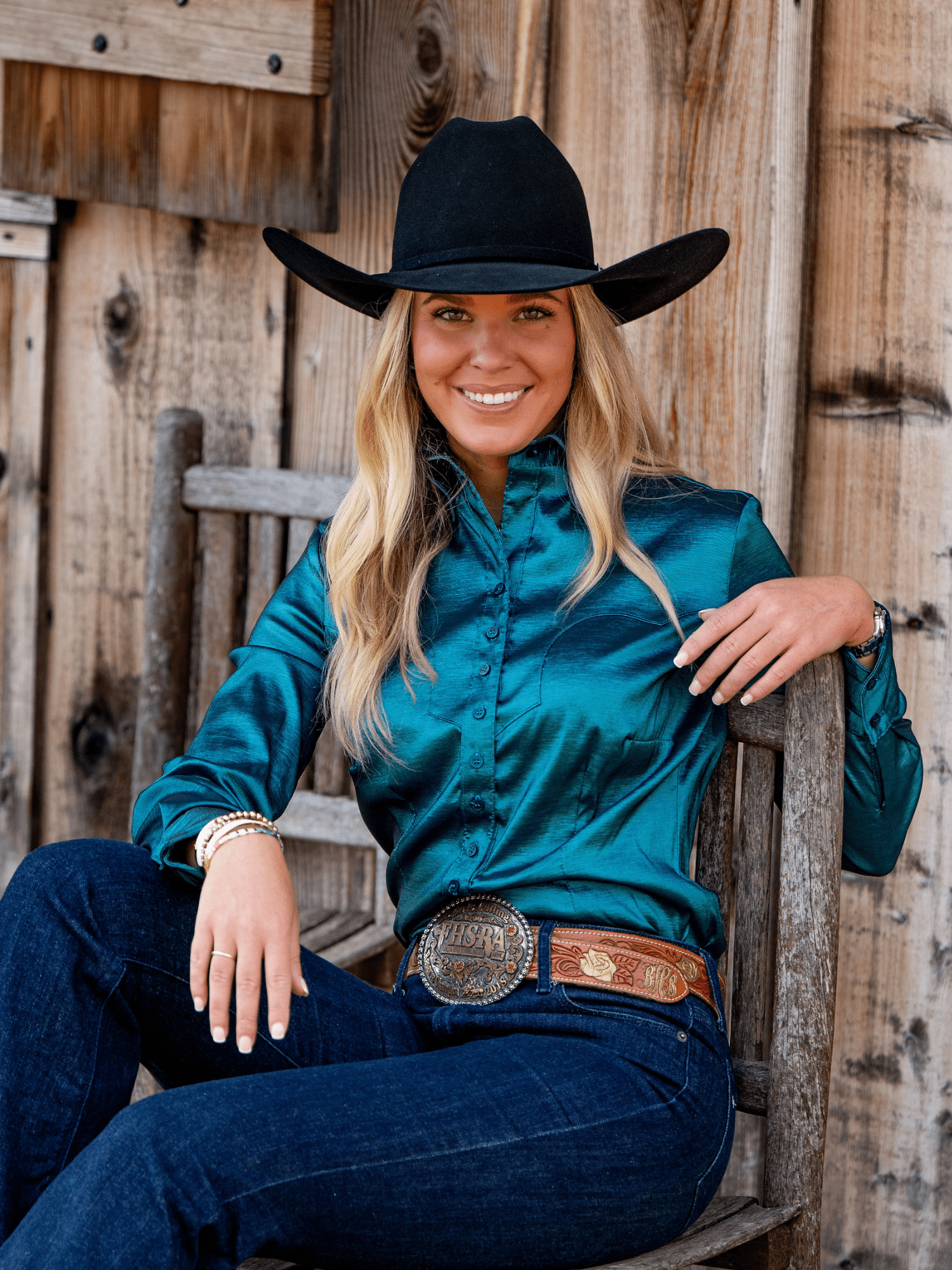 Stretch Taffeta Turquoise Women's Western Shirt