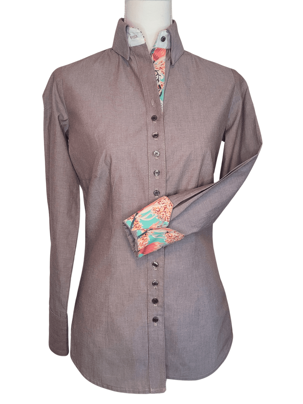 Core Collection Brown Chambray Women's Western Shirt
