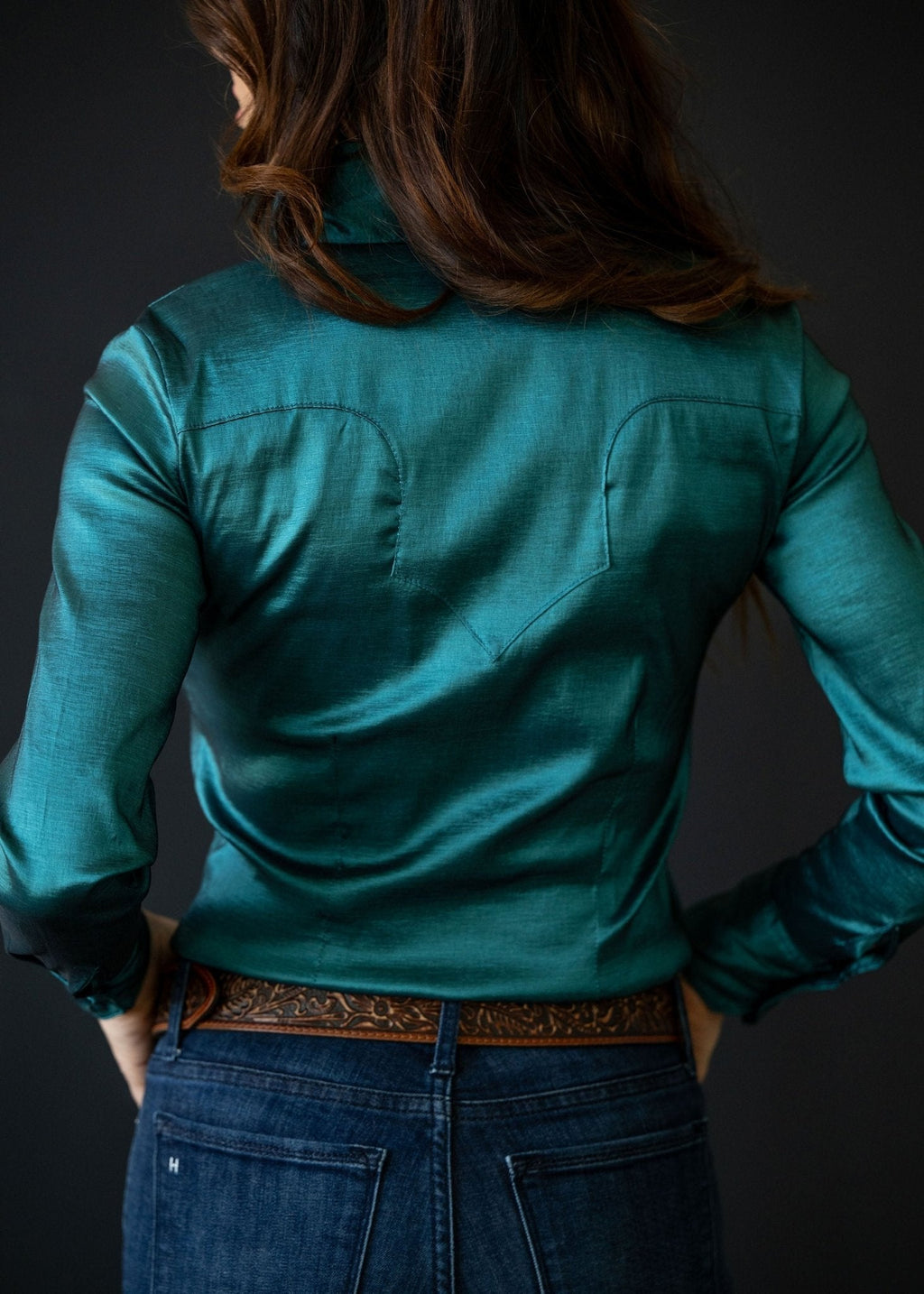 Stretch Taffeta Turquoise Women's Western Shirt