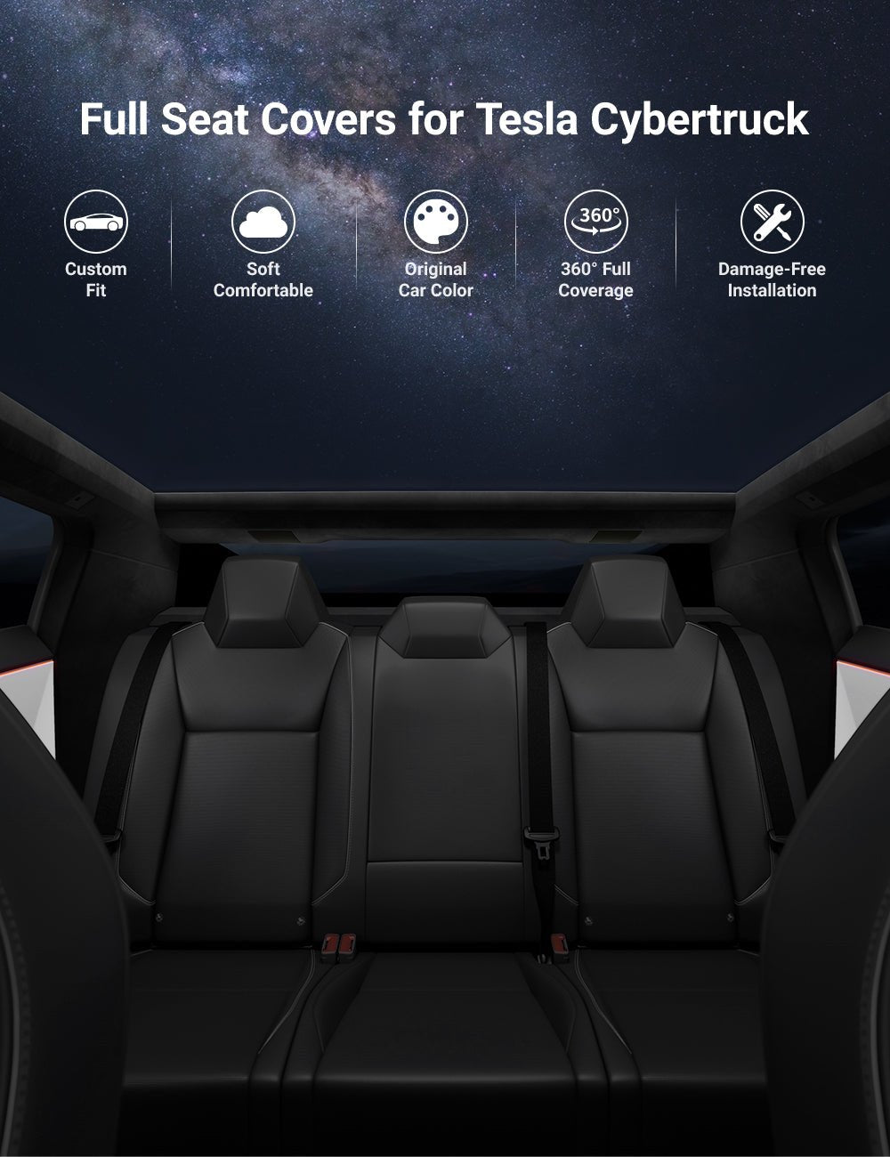 Full Leather Seat Covers for Cybertruck (10 PCS)