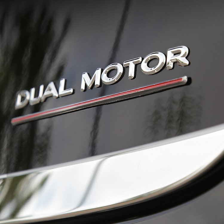 Performance Tail Dual Motor Badge for Tesla | ABS | 2 Colors | 3M Adhesive
