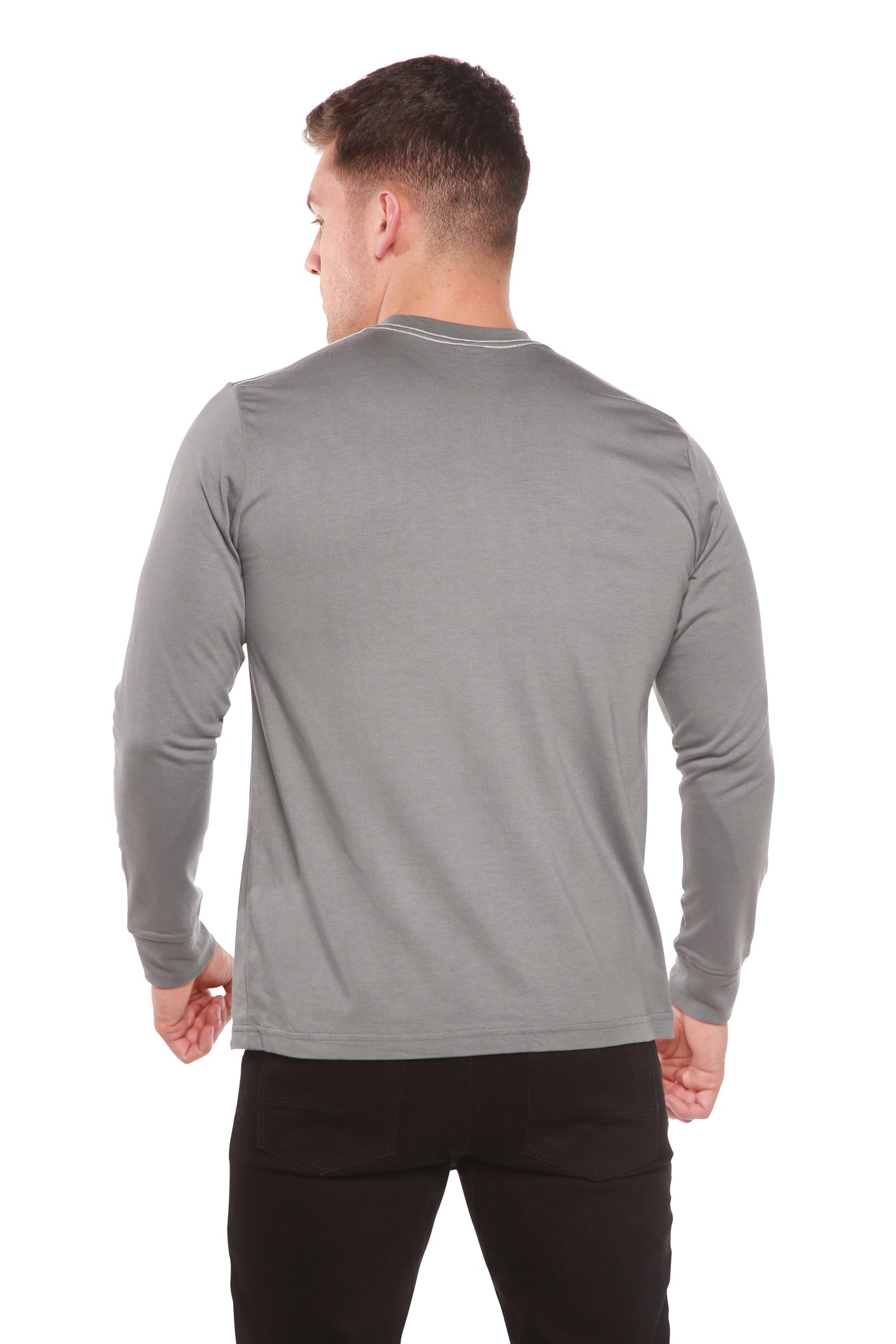 Custom Printed Men's Bamboo Viscose/Organic Cotton Long Sleeve T-Shirt