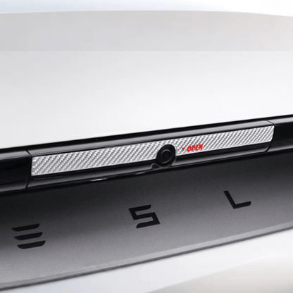 Model Y Juniper Rear Trunk Button Sticker | Flexible Urethane Carbon Fiber
