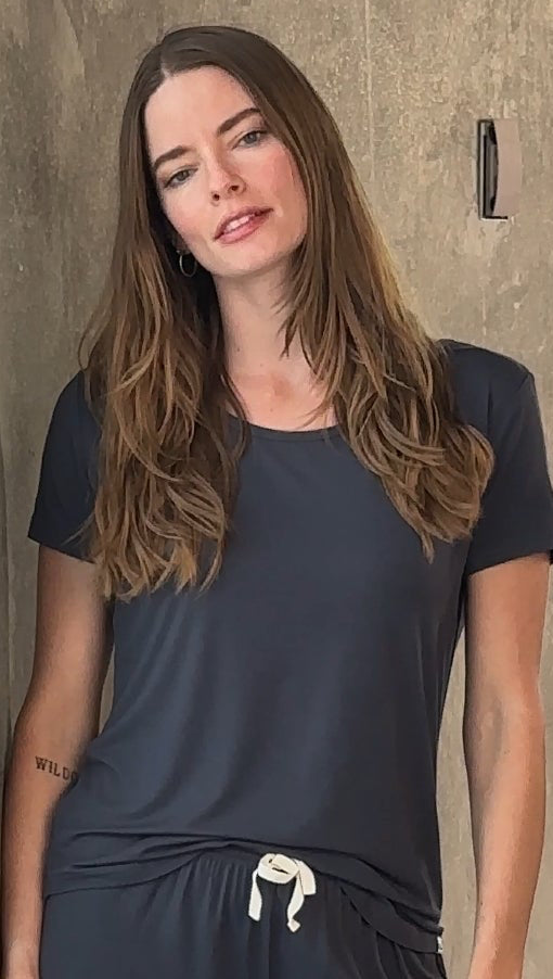 Women’s Bamboo Lounge Set - Lounge T-Shirt + Lounge Shorts