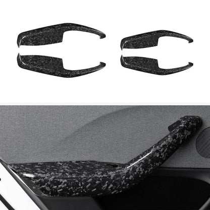 Real Dry Carbon Fiber Door Armrest Cover Overlays for Model 3 Highland