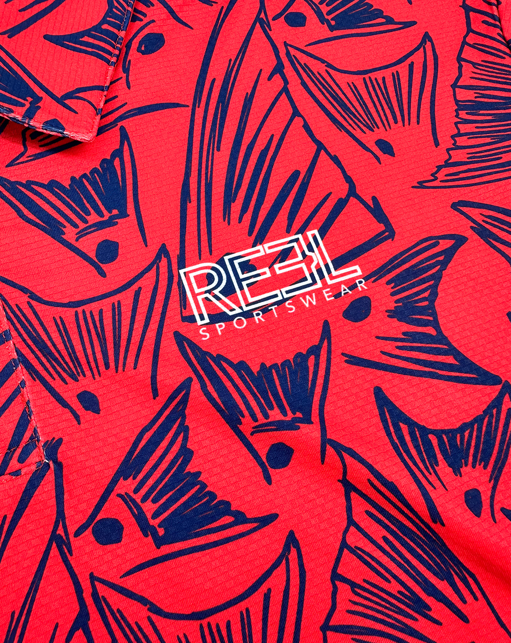 Redfish, White, Blue Polo