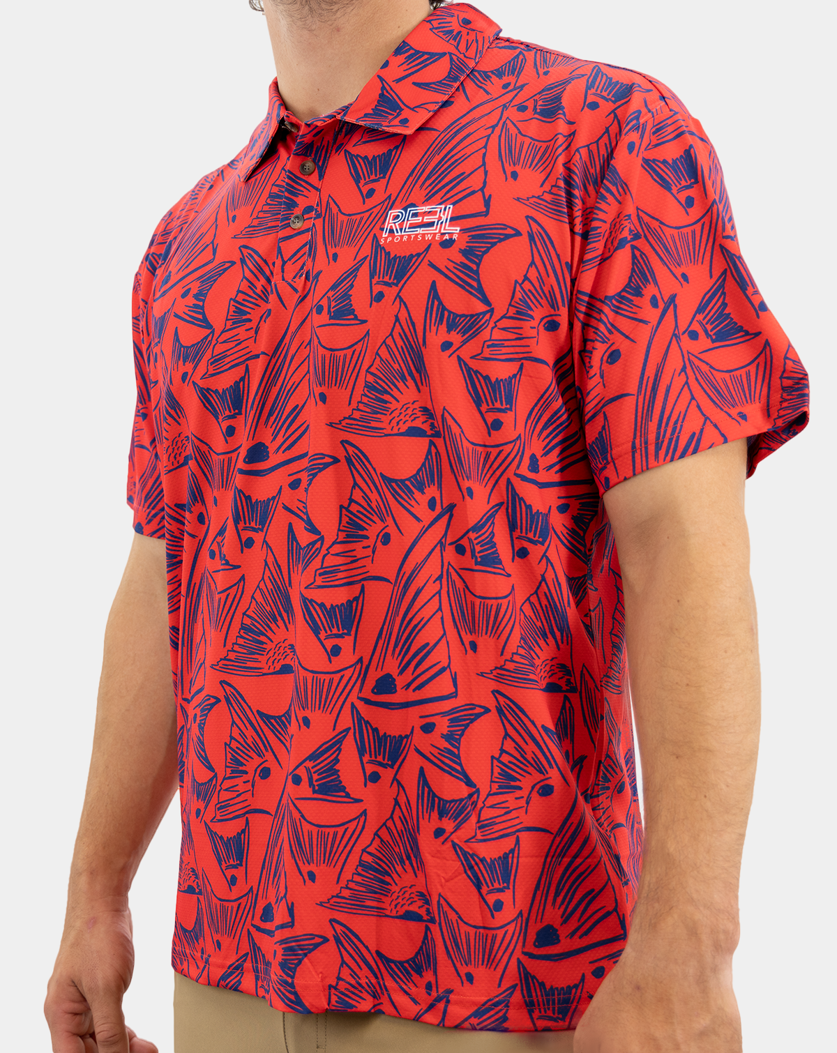 Redfish, White, Blue Polo