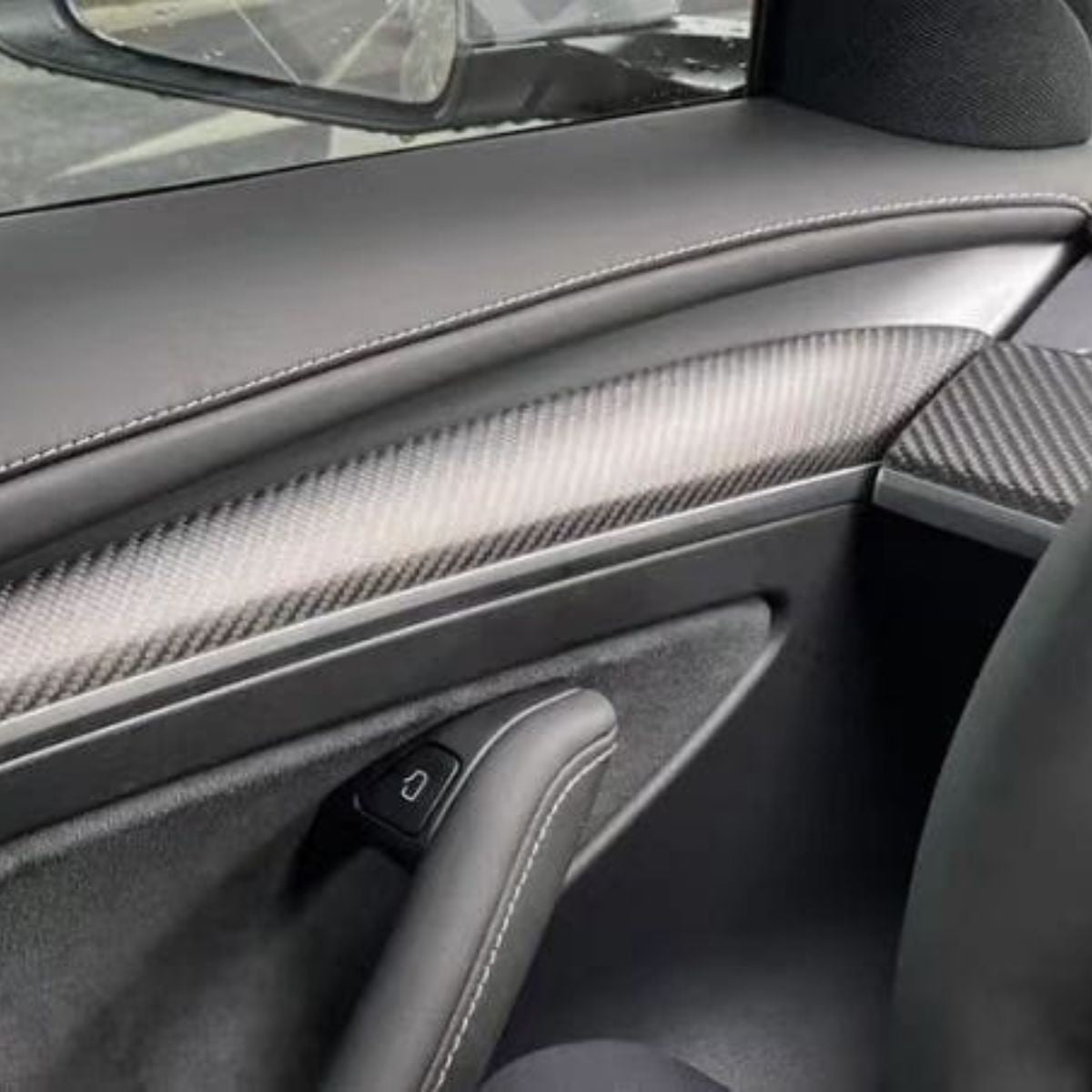 Repalcement Real Carbon FiberDoor Trim Panel for Model 3/Y