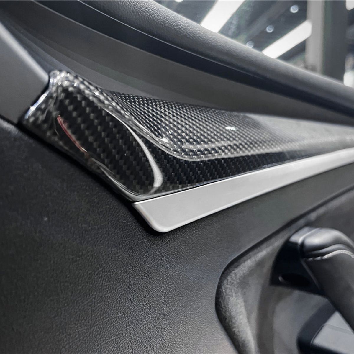 Repalcement Real Carbon FiberDoor Trim Panel for Model 3/Y