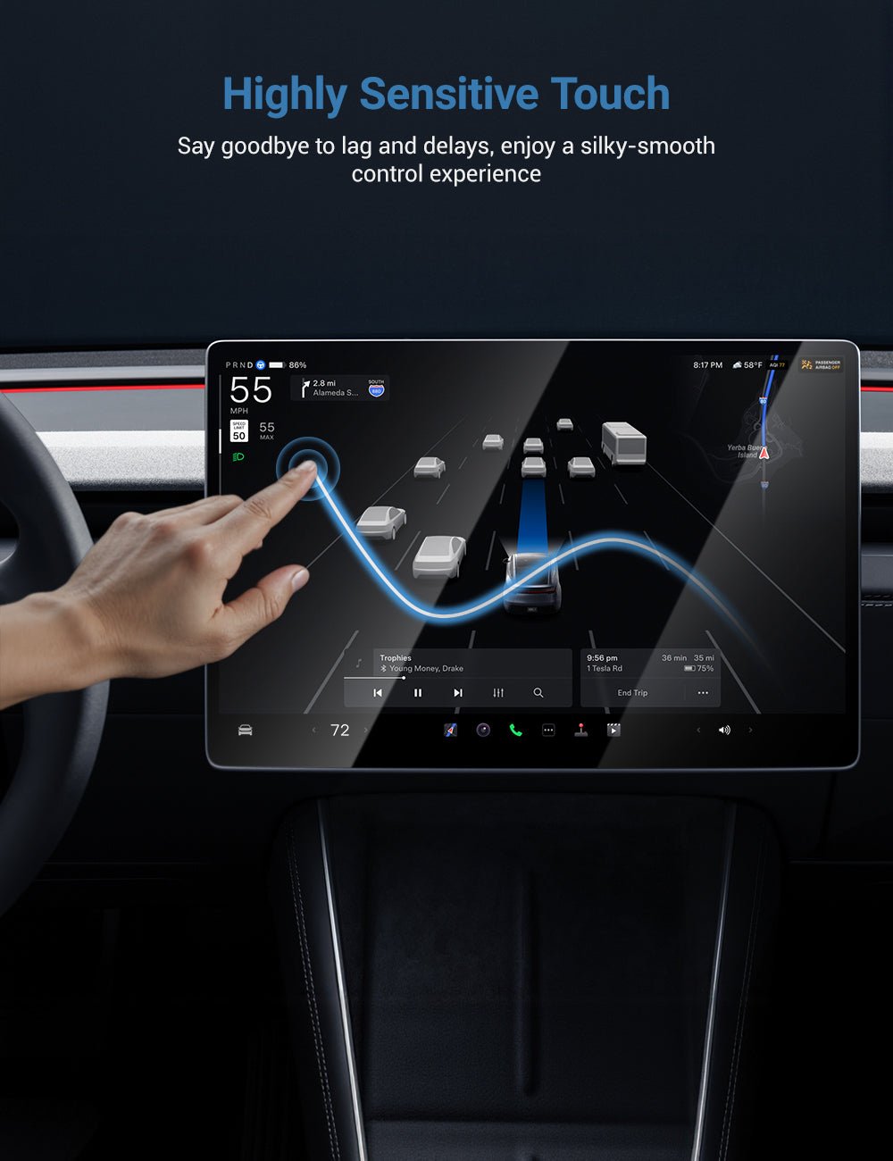 Tesla Screen Protector for Model 3 Highland / Model Y Juniper