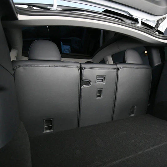 Leather Seat Back Protector with Storage for Model Y | Waterproof | Anti-Kick