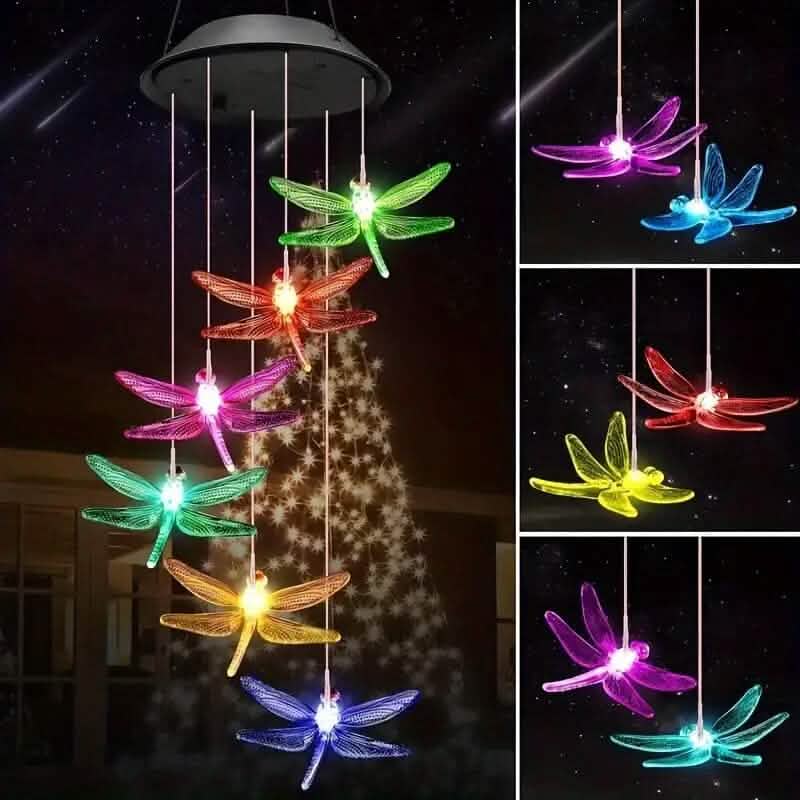 Solar Dragonfly Wind Chimes Lights
