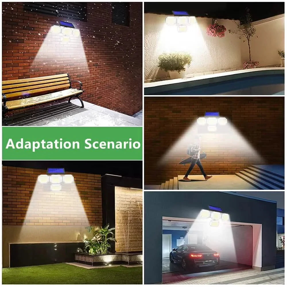 Solar Light Outdoor with Remote Control Double Motion Sensor Light 306/208 Led Wall Lamp IP65 Spotlight Exterior Garage Lighting