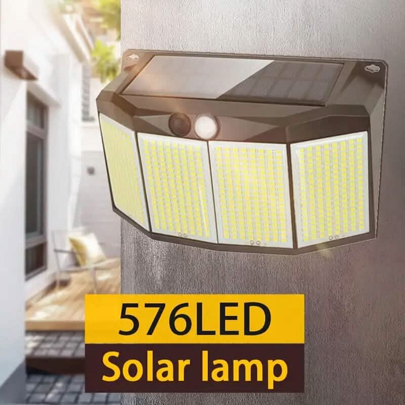 Solar Lights Outdoor 576 LED with Lights Reflector and 3 Lighting Modes
