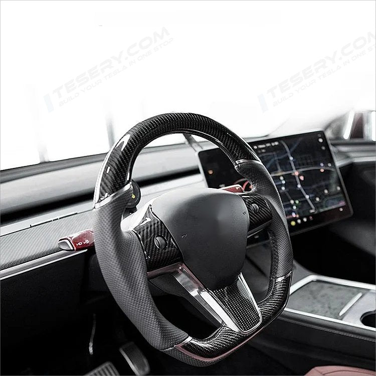 Sport Grip Carbon Fiber Steering Wheel for Tesla Model 3 / Y【Style 40】