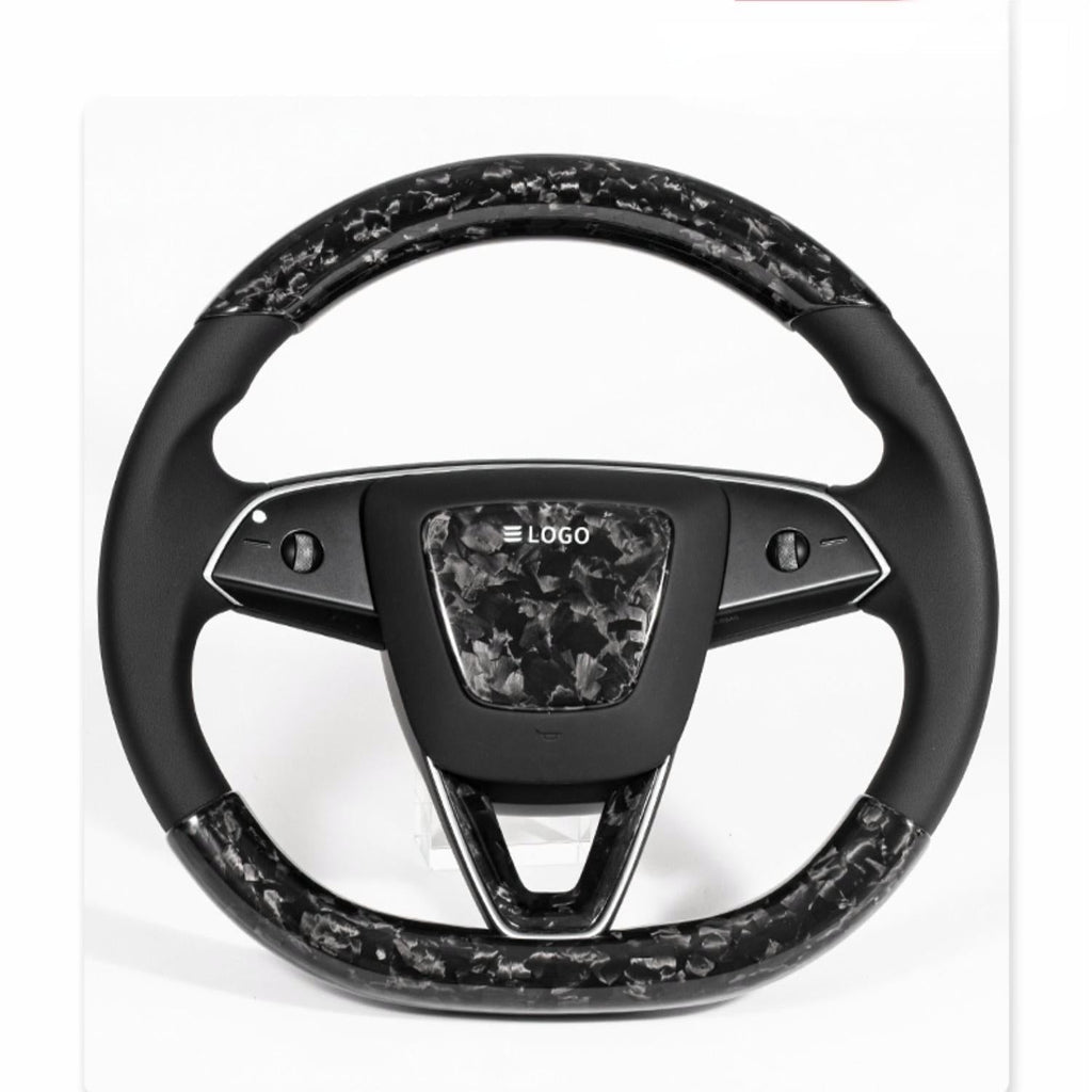 Steering Wheel Trim Covers for Model Y Juniper / Model 3 Highland | Real Dry Carbon Fiber